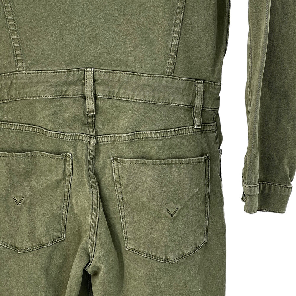 Hudson Sloane Long Sleeve Utility Jumpsuit Olive Green Stretch Cotton Romper XS - Picture 7 of 11